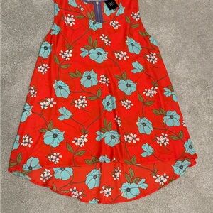 W5 Floral Sleeveless Blouse - Red and Blue